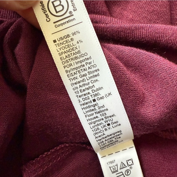 Athleta women’s nighttime bliss short sleeve robe tencel wine red size xs - Picture 6 of 7